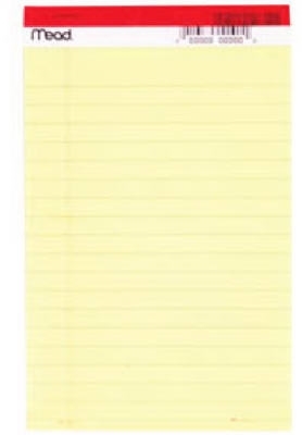 59614 Legal Pad, 5 x 8 in Sheet, 50-Sheet, Yellow Sheet