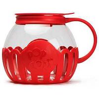 Micro-Pop EKPRE-4230 DST Popcorn Popper, 3 qt Capacity, Glass, Red, Ergonomic Handle