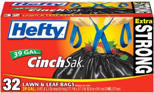 E87038 Trash Bag, 39 gal Capacity, Black, 32/PK