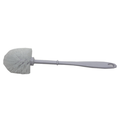 ISTB Toilet Brush Set, Polypropylene Bristle, 14.57 in L Brush, Plastic Holder, White Handle