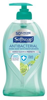 44572 Antibacterial Hand Soap, Fresh Citrus, Aqua, 11.25 oz Pump Bottle