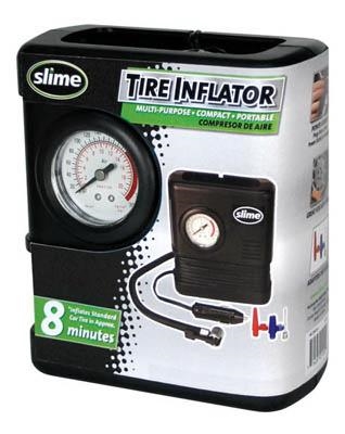 253962 Compact Tire Inflator, 12 V, 100 psi Pressure, Analog Gauge, Black