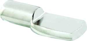 U 10166 Shelf Support Peg, Utility Hook, Specifications: 5 mm Dia x 5/16 in L Pin, Wall Mount, Nickel, 25 lb