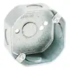 24151-1/2-UPC Octagon Box, 4 in OAW, 4 in OAH, 5-Knockout, Steel Housing Material, Silver, Galvanized
