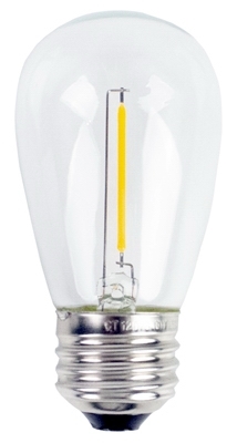 33134 LED Bulb, Decorative, S14 Lamp, 7 W Equivalent, E26 Lamp Base, Amber, 2700 K Color Temp
