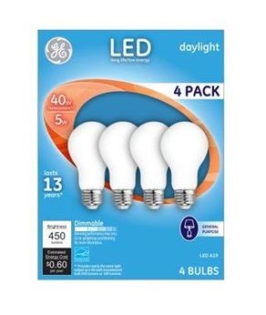 80992 LED Bulb, General Purpose, Dimmable, Daylight Light