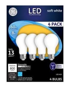 93098313 LED Bulb, General Purpose, A19 Lamp, 60 W Equivalent, Medium Lamp Base, Dimmable