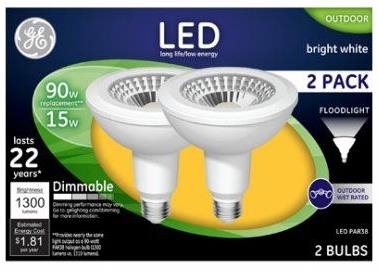 96991 LED Bulb, Flood/Spotlight, PAR38 Lamp, 90 W Equivalent, E26 Lamp Base, Dimmable, 3000 K Color Temp