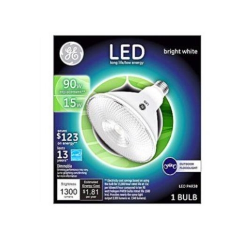 38451 LED Bulb, Flood/Spotlight, PAR38 Lamp, 90 W Equivalent, E26 Lamp Base, Dimmable, Bright White Light