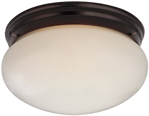 Two Light Round Ceiling Fixture, 120 V, 60 W, 2-Lamp, A19 or CFL Lamp, Bronze Fixture