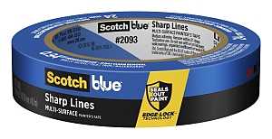 2093EL-24E Painter's Tape, 60 yd L, 0.94 in W, Smooth Crepe Paper Backing, Blue