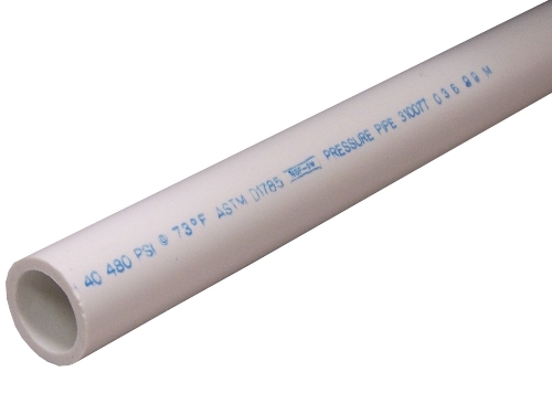 PVC04005B0800 Pipe, 1/2 in, 20 ft L, SCH 40 Schedule, PVC
