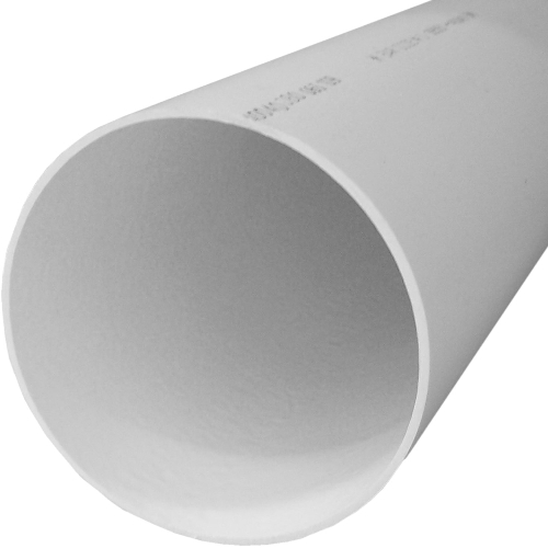 PVC 30040 0600 Sewer and Drain Pipe, 4 in, 10 ft L, PVC, White