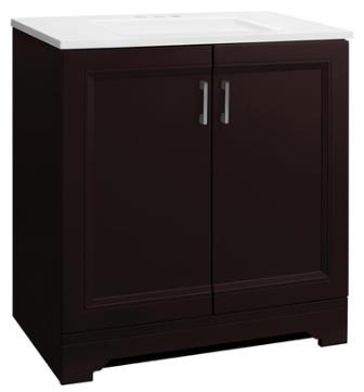 Waverly Series CBPPAVLCAB30 Bathroom Vanity Combo, 30 in W Cabinet, 18-1/2 in D Cabinet, Wood