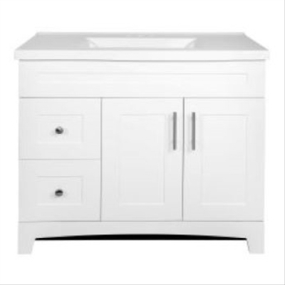 80-8104-2-1603 36" Shaker White Vanity Combo Doors and Drawer with Top