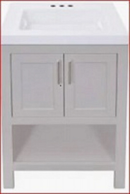 80-8116-0-1610 Serenity Bathroom Vanity, Gray, 24 in