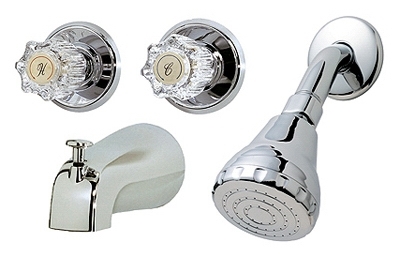HomePointe Series 210524MC Tub and Shower Faucet, 1.8 gpm Showerhead, 1-Handle, Acrylic, Chrome Plated
