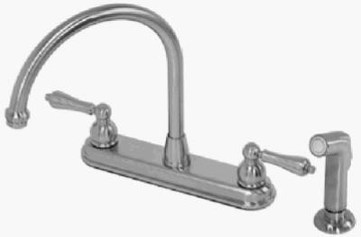 HomePointe Series 67157-1X04-MC Kitchen Faucet, 1.8 gpm, 3, 4-Faucet Hole, Metal, Brushed Nickel