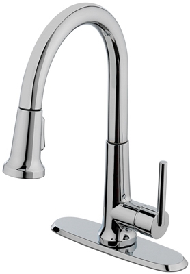 HomePointe Series 3696-K3-C01-MC Pull-Down Faucet, 1.8 gpm, 1-Faucet Handle, 3, 1-Faucet Hole, Chrome Plated