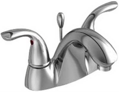 HomePointe Series 2425-B404-MC Lavatory Faucet with Pop Up, 1.2 gpm, 2-Faucet Handle, Brass, Brushed Nickel