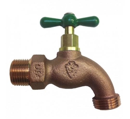 arrowhead 301LF Heavy-Duty Hose Bibb, 1/2 x 3/4 in Connection, MPT x MHT, 8 to 9 gpm, 125 psi Pressure, Red Brass Body