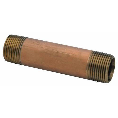 38300-0650 Pipe Nipple, 3/8 in, NPT, Brass, 890 psi Pressure, 5 in L