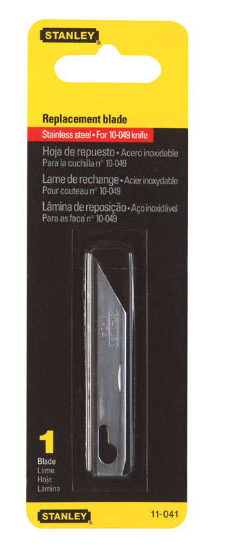 11-041 Hobby Replacement Knife Blade, 2-9/16 in L, Stainless Steel, Single-Edge Edge, 1-Point