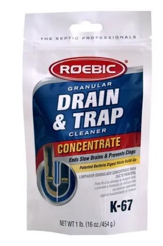 ROEBIC K-67BAG Drain and Trap Cleaner, 1 lb, Granular