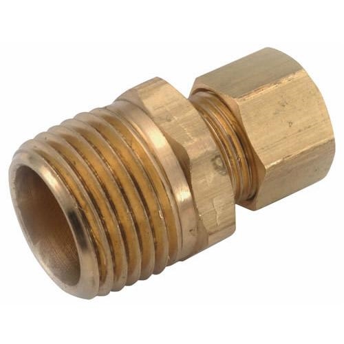 750068-0504 Pipe Connector, 5/16 x 1/4 in, Compression x Male, Brass, 300 psi Pressure