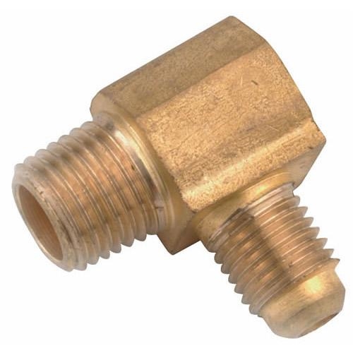 754049-0806 Pipe Elbow, 1/2 x 3/8 in, Flare x MPT, 90 deg Angle, Brass, 750 psi Pressure