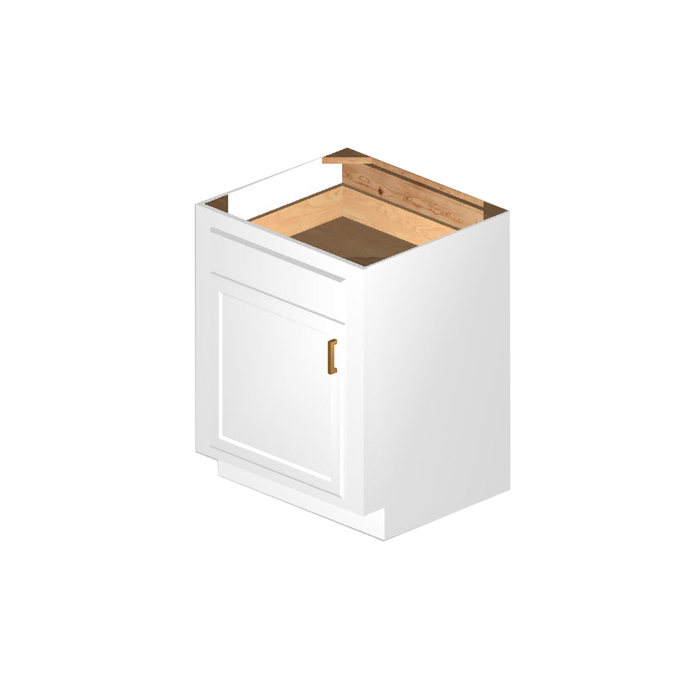 Base Cabinet, 27" x 34.5" x 24", White Shaker
