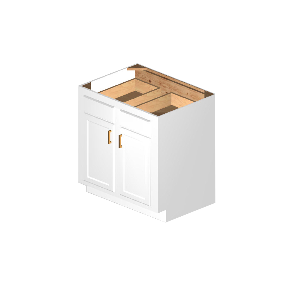 Base Cabinet, 33" x 34.5" x 24", White Shaker