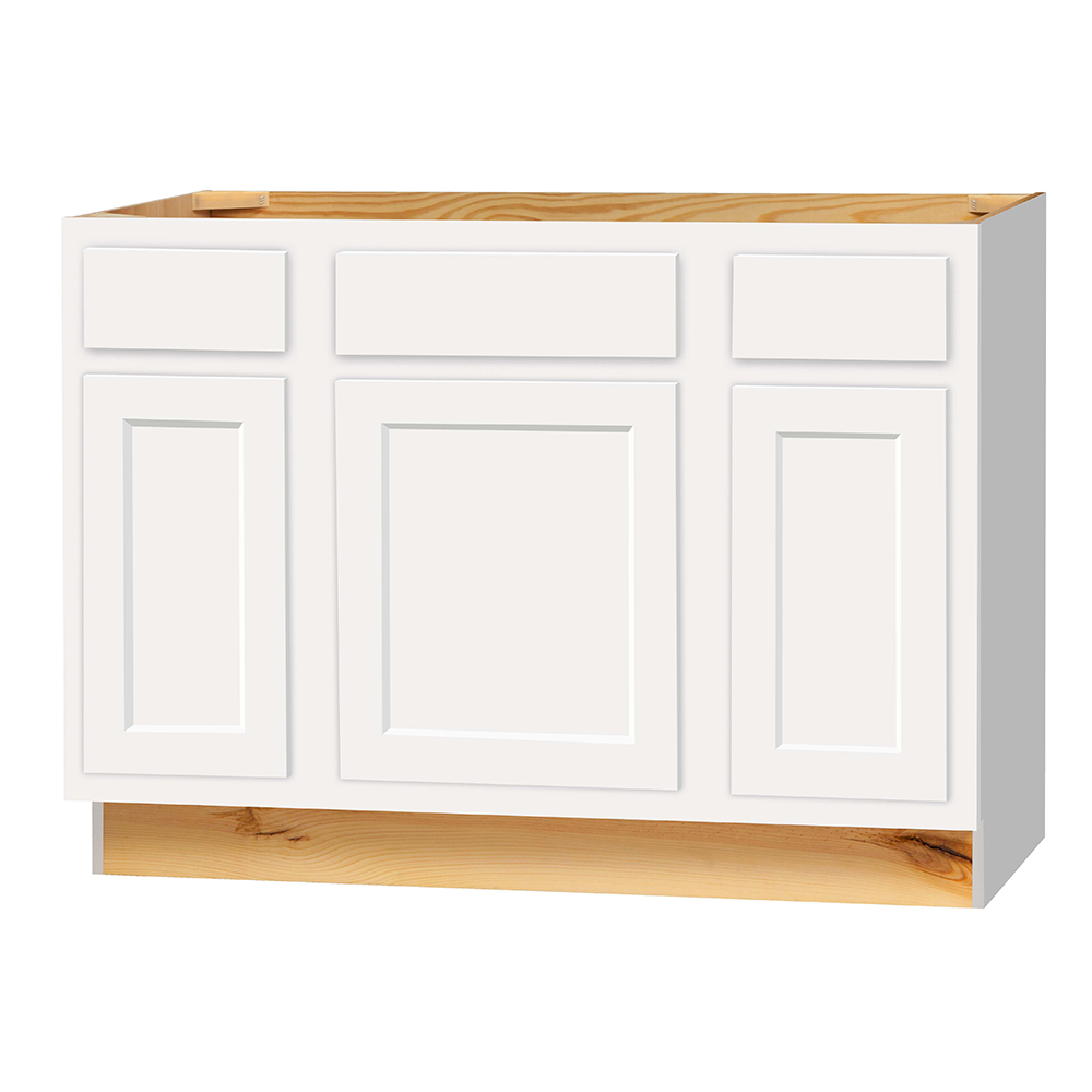 Vanity Sink Base Cabinet, 42" x 21" x 30.5", White Shaker