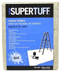 SUPERTUFF 58908 Drop Cloth, 15 ft L, 4 ft W, Canvas, Tan
