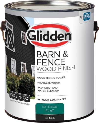 GRAB-N-GO GLBFEX10BL-1 Barn and Fence Finish, Flat, Black, Liquid, 1 gal