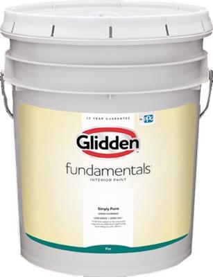Fundamentals GLFIN10WH/05 Latex Paint, Flat, White, 5 gal