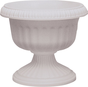 UR1212WH Urn Planter, 10-1/2 in H, 11.88 in W, 11.88 in D, Plastic, White