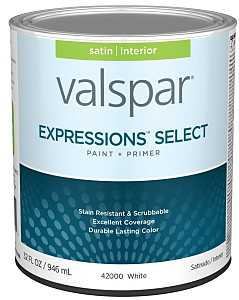 Expressions Select 4200 028.0042000.005 Latex Paint, Acrylic Base, Satin Sheen, White Base, 1 qt