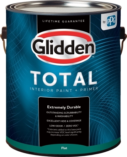 GLTIN10WB-01 Interior Paint, Flat, Pastel/White, 1 gal, Latex Base