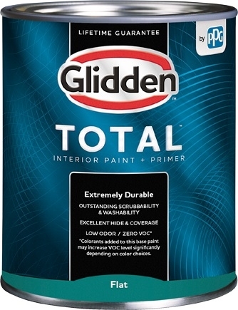 Total GLTIN10WB-04 Interior Paint and Primer, Flat, 1 qt