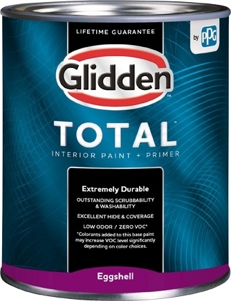 Total GLTIN20DB-04 Interior Paint and Primer, Eggshell, 1 qt