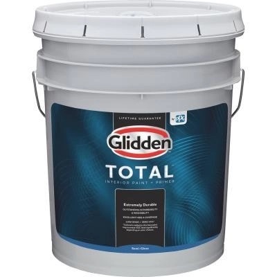 Total GLTEX30WH-05 Exterior Paint and Primer, Semi-Gloss, White, 5 gal