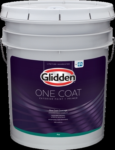 One Coat GLOEX10MB/05 Exterior Paint and Primer, Flat, Midtone Base, 5 gal, 400 sq-ft/gal Coverage Area