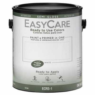 EasyCare Ready To Use Interior Paint, Semi-Gloss White, 1G