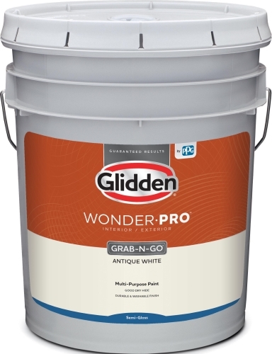 WONDER-PRO DR23602-05 Latex Paint, Semi-Gloss, White, 5 gal