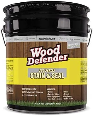 200 200303-5 Stain and Sealer, Transparent, Leatherwood, 5 gal, Pail