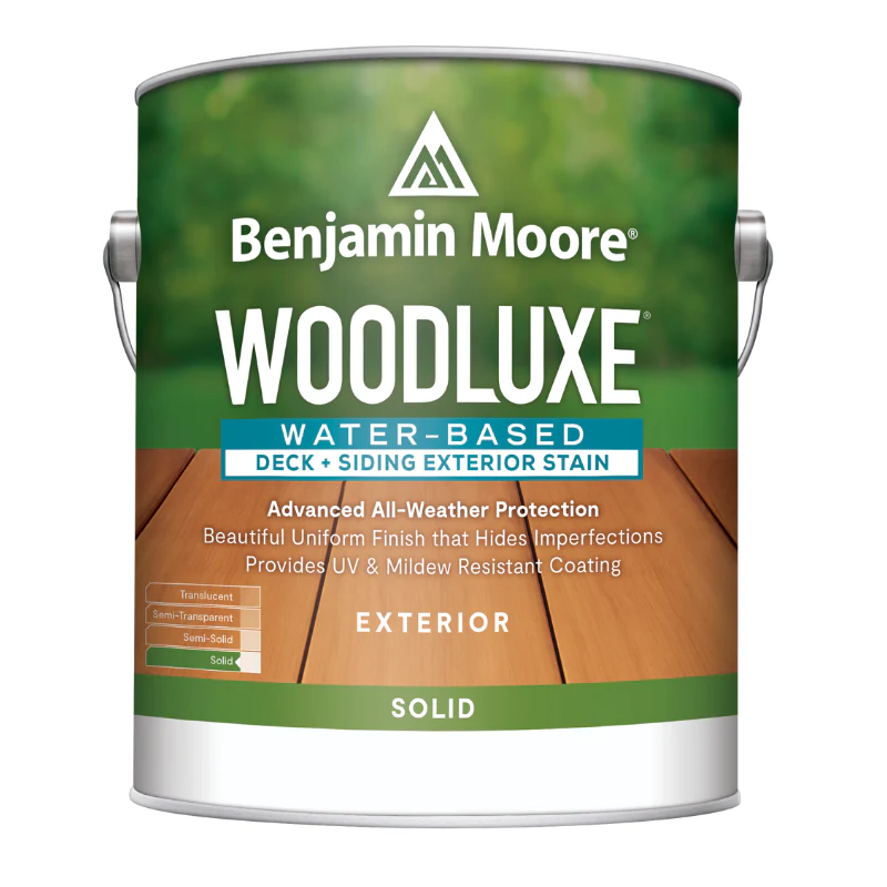 Woodluxe 06942X-001 Deck and Siding Exterior Stain, Solid, Base 2X, Liquid, 1 gal