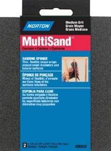 Norton MultiSand 00939 Sanding Sponge, 5-1/2 in L, 4-1/2 in W, Medium, Aluminum Oxide Abrasive