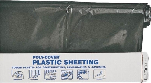 640100B Medium-Duty Sheeting, 100 ft L, 40 ft W, 6 mil Thick, Polyethylene, Black