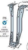 ITS ITS2.56/11.88 Top Flange Hanger, 11-13/16 in H, 2 in D, 2-5/8 in W, Steel, Galvanized/Zinc